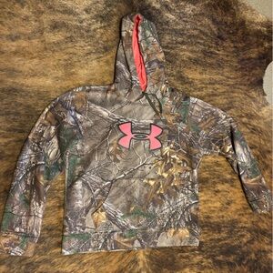 Under Armour Camo Hoodie with Pink Logo